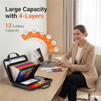 Fireproof Document Organizer with Lock, Semi-Rigid EVA Shell File Box with 13-Pocket Accordion Folder, Water-Resistant Storage for Important Documents, Passports & Certificates - Image 4