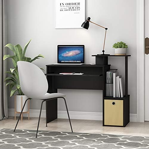 Furinno Econ Multipurpose Home Office Computer Writing Desk, Black/Brown - Image 2