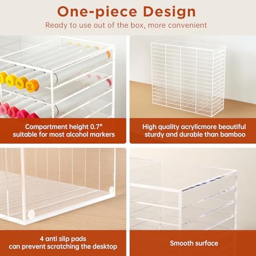 BEYGORM Horizontal Marker Organizer for 320 Markers, Acrylic Large Shelf - Image 6