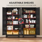 COFaR 71" Black Metal Storage Cabinet for Office, Garage and Utility Room - Image 5