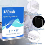 acrylic sign holder 8.5 x 11 Paper Stand 18 Pack Clear Double Side T Shape Acrylic Table Signs for Displaying, Flyer Holder Paper Card Holder for Office Business Store Mall Restaurants - Image 2