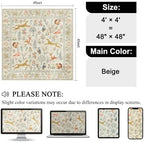 DUKINO 4x4 Square Area Rug, Washable Animal Rug for Entryway, Beige - Image 2
