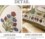 ISAENNE Elegant French Linen Throw Pillow Cover,Set of 2,18"x18"-Estonia B - Image 5