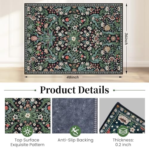 Office Chair Mat for Hardwood Floor & Tile Floor,36"X 48"-Green Grass - Image 2