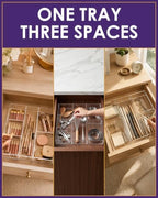 Clear Acrylic Desk Drawer Organizer, 6 Section, 12 x 12 Inch - Image 3