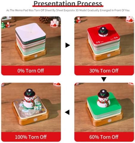 3D Calendar 2027, Desk Time Piece Calendar 2027,Tear-Away 3D Paper Art Notepad w LED Lights,Creative 3D Memo Artsy Pad Calendars, DIY Paper Carving Gift (N) - Image 5