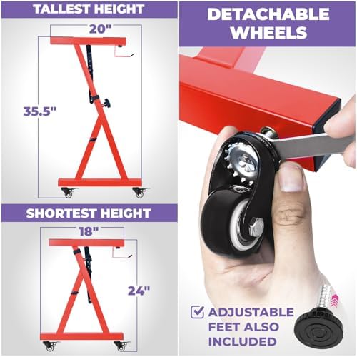 Liquid Stands Keyboard Stand w/ Wheels - Z Style Adjustable & Portable Professional Heavy Duty Digital Piano Stand - Fits 54-88 Key Electric Pianos - Sturdy Rolling Musical Keyboard Stand (Red) - Image 3
