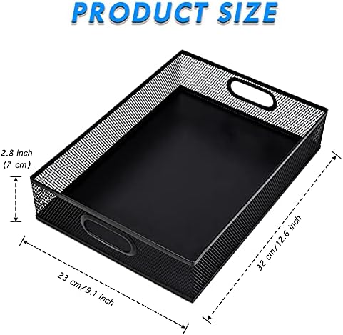 2 Pcs Desk Drawer Organizer, A4 Large Metal Mesh Desk Organizer Tray, Versatile Storage Box Set for Office Home Supplies,13 x 9 inches - Image 7