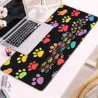 Keyboard Wrist Rest and Mouse Pad Set,31.5x11.8 Inches Desk Mat,Waterproof Non-Slip Ergonomic Wrist Support for Pain Relief,Extended Desk Protector for Office Home Gaming,Dog Paw Prints - Image 2
