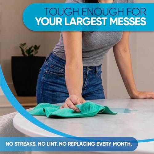 Microfiber Wholesale Bulk 16" x 16" All Purpose Towels Case Quantity (200 Count) | Large | No Fraying | High Density Microfiber | Zero Chemical Cleaner | Long-Lasting (Blue) - Image 6