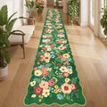 DUKINO 2x14 Hallway Runner Rug, Floral Washable Kitchen Rug, Dark Green by DUKINO