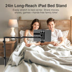 elitehood Adjustable Tablet Floor Stand, Aluminum iPad Stand for Bed - Image 2