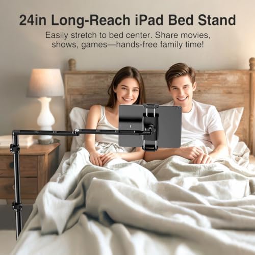 elitehood Adjustable Tablet Floor Stand, Aluminum iPad Stand for Bed - Image 2