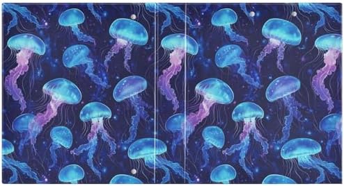 JIPONI 3 Ring Binder Jelly Fishs Blue 1 Inch Round Binders for Men Women Students, Cute File Organizer for Office Home School - Image 2