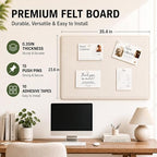 Felt Bulletin Board for Wall 36" x 24" Unfolded Size, Frameless Felt Pin Board, Soft Cork Board Alternative for Office, Home Planning, Notes, Photos & Wall Decor, Foldable Shipping, Easy Install - Image 2
