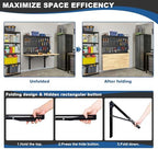 Ultrawall Wall Mounted Workbench with Pegboard, Folding Down Work Table - Image 6