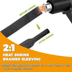 16 Ft-1 Inch 2:1 Heat Shrink Wire Loom Braided Cable Sleeves, Heat Resistant Fabric Woven Shrink Tubing Wiring Harness for Protection Automotive, Harness Cable Sheath Tubing, Cable Management - Image 2