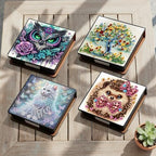 Diamond Art Painting Note Box, 4pcs Animals PU Gem Art Storage Container with 640 Sheets, Relaxing DIY Craft Kit for Home Office Organization Birthday Anniversary - Image 3