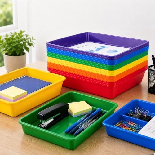 Defresit 12 Pcs Letter Size Flat Storage Paper Trays for Classroom - Image 4