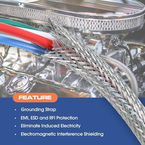 Wire Shielding Sleeve Tinned Copper Braided Ground Straps 1/2"-33ft - Image 3