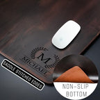 Custom Leather Desk Mat – Personalized Office Desk Pad, Engraved Mouse Pad, Handmade Grain Leather Mat, Logo Gift for Men, Christmas Gift (Dark Brown, Medium:32x16) - Image 2