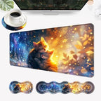 Desk Mat, Mouse Pad with Wrist Rest, 4-in-1 Large Mouse Pads for Desk, Ergonomic Mouse Pad and Keyboard Wrist Rest Gaming Keyboard Mat for Office,Cute Cat Sunshine by EFGWSDER