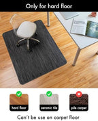 BARoyal Office Chair Mat for Hardwood Floor Under Desk Computer Rolling Chair Mat for Wood/Tile Floor Non-Slip Heavy Duty Desk Rug PVC Plastic Hard Floor Protector 45" x 53"(Metallic Black) - Image 3
