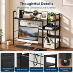 Desk Shelf, 38.6" Desk Hutch with Pegboard Hooks Set, Black - Image 7