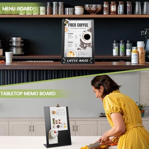 Magnetic Display Board - Desktop Metal Memo Board for Notes & Photos, 11x9.8 Inch Small Black Magnetic Bulletin Board, Includes Clips for Office, Room Decor (11 * 12.6inch, Count, 3) - Image 4