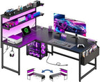 DurayLoly 53" L Shaped Gaming Desk with No Side Bar Shelf for Small Space by Durayloly