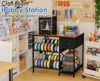 3D Printer Table with Filaments Storage, 3D Printer Stand Storage Rack with Drawer, Wood Desktop Printing Workstation with 4-Tier Spool Holder for Workshop Studio Office - Image 2