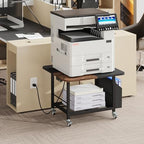 YAOHUOO 23.6" Large Printer Stand with Power Outlet,3D Printer Table - Image 2