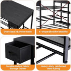 3D Printer Table with Storage, Heavy Duty Metal 3D Printer Stand with Filament Storage Drawer & Power Hub, Large Capacity 3D Printer Desk for Workshop, Studio & Home Office(Black) - Image 6