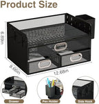 Drawer Organizers 3 Tier Mesh Desk File Holder with Pen Holder - Image 3