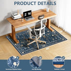 Office Chair Mat for Hardwood Floor & Tile Floor,36"X 48"-Dark Blue Floral - Image 2
