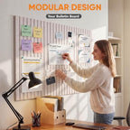 SKOCHE 48" x 36" Large Felt Bulletin Board 12 Pack Cork Board Alternative - Image 3