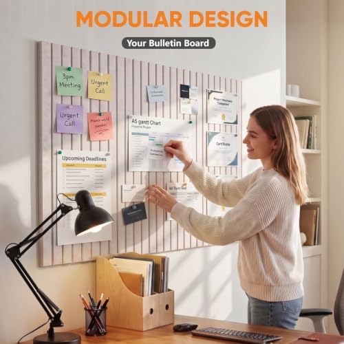 SKOCHE 48" x 36" Large Felt Bulletin Board 12 Pack Cork Board Alternative - Image 3