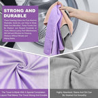 ΝοɾԝехMicrofiber Window Cleaning Cloths, Glass Cleaning Cloth for Streak-Free Windows, Mirrors, Windshield, Car & Household Cleaning - Reusable & Washable Micro Fiber Towel (Purple 4 Pack) - Image 5