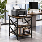 23.6"x23.6" Large Printer Stand with Adjustable Storage Shelf - Image 7