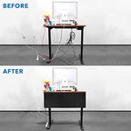 Mount-It! Under Desk Privacy Panel for Sit Stand Workstations [41 Inches Wide], with Cable Management and Organizer Pockets, Modesty Desk Skirt for Home and Office (Black) - Image 3
