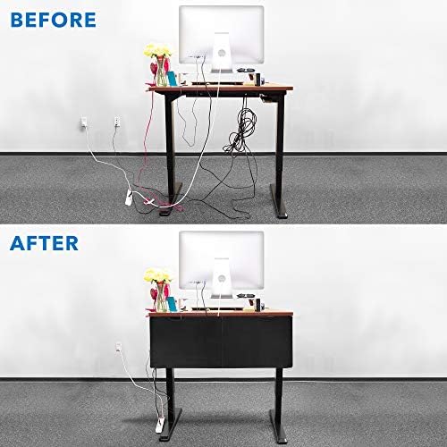 Mount-It! Under Desk Privacy Panel for Sit Stand Workstations [41 Inches Wide], with Cable Management and Organizer Pockets, Modesty Desk Skirt for Home and Office (Black) - Image 3