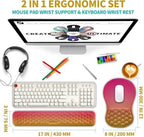 Hokafenle 2 in 1 Ergonomic Mouse Pad Wrist Support & Wrist Rest for Computer Keyboard Set, with Relieve Carpal Tunnel Pain Massage Bulge and Full Memory Gel Design (2In1 Set, Sunset Glow) - Image 2