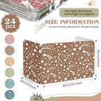 24 Pcs Desk Dividers for Students, Heavy Privacy Boards, Boho - Image 2