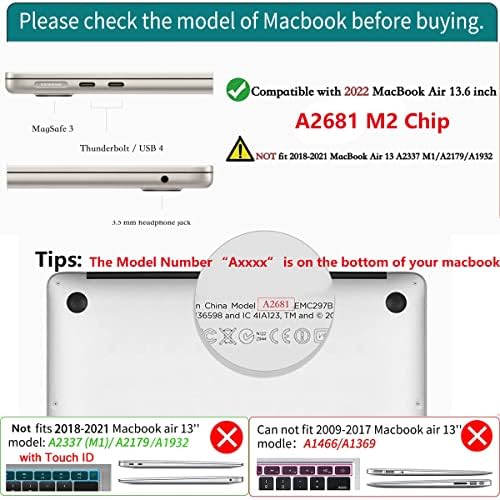 Teryeefi for MacBook Air M2 Case 2022 Release A2681, 3D Printing Laptop Hard Shell Cases with Keyboard Cover & USB 3.0 Adapter & Screen Protector for 2022 MacBook Air 13", Space Astronaut - Image 2