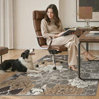 36"x48" Office Chair Mat for Hardwood Floor, Non-Slip Washable Grey Beige - Image 7