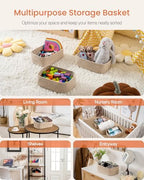 KALLAX Small Woven Storage Basket for Organizing, 12 x 8 x 4.5 inch, 3 Pack - Image 3