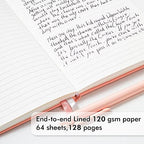 feela 5 Pack Notebooks Journals Bulk, Hardcover Classic Ruled Lined Journals with Pen Holder for Women Girls School Business Supplies, with 5 Black Pens, 120 GSM, 5.1”x8.3”, A5, Mild Colors - Image 3