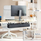VIVO Black Screw-on 31 in Fabric Cable Management Tray, DESK-AC31F-S - Image 2