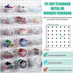 Unittype 24 Set Clear Pegboard Bins Baskets with Hooks Sticker Label Pen - Image 4