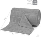 LIVOS Microfiber Cleaning Cloth Roll - 80 Pack, Reusable Paper Towels, Microfiber Towels for Cars, Super Absorbent Lint Free Cleaning Rags for House, Kitchen, Window-Check Grey, 11.5"x11.5" - Image 3